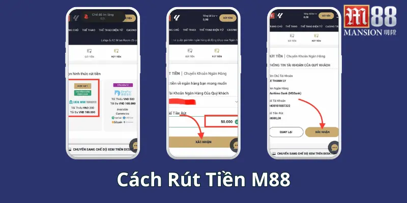 Hướng dẫn chi tiết về cách rút tiền M88