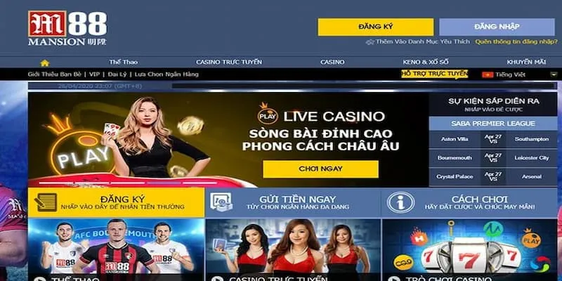 Những sản phẩm có tại casino trực tuyến M88